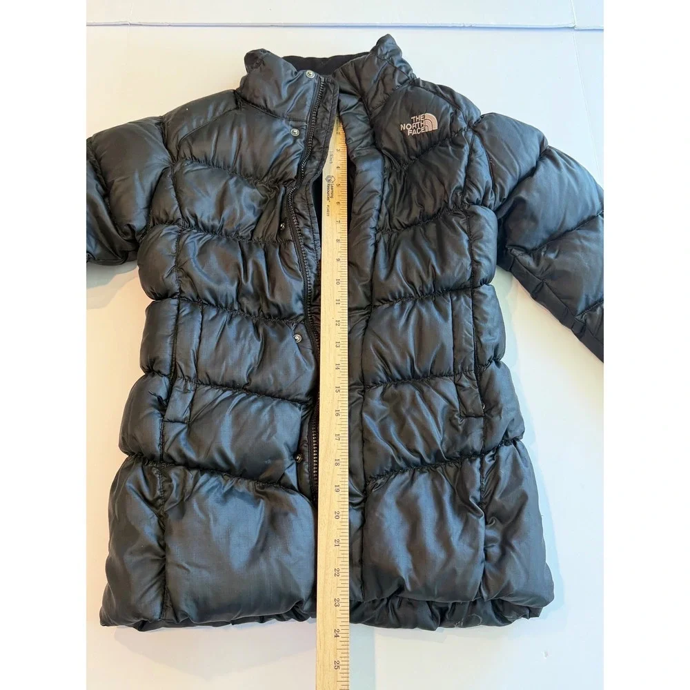 The North Face Girls Black 550 Down Puffer Jacket Size M 10/12 Winter Coat